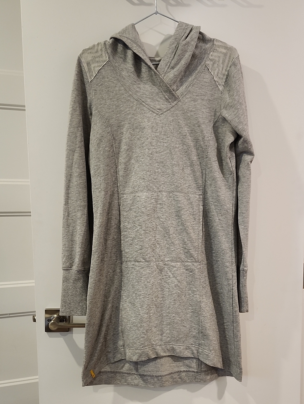 P2P 18.5" Women's Grey Hooded Long Sleeve Sweater Dress